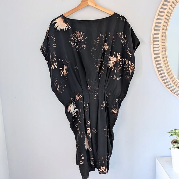 ULLA JOHNSON Black Print Silk Dress, Flowy, Knee-Length, size 8 - Picture 2 of 6